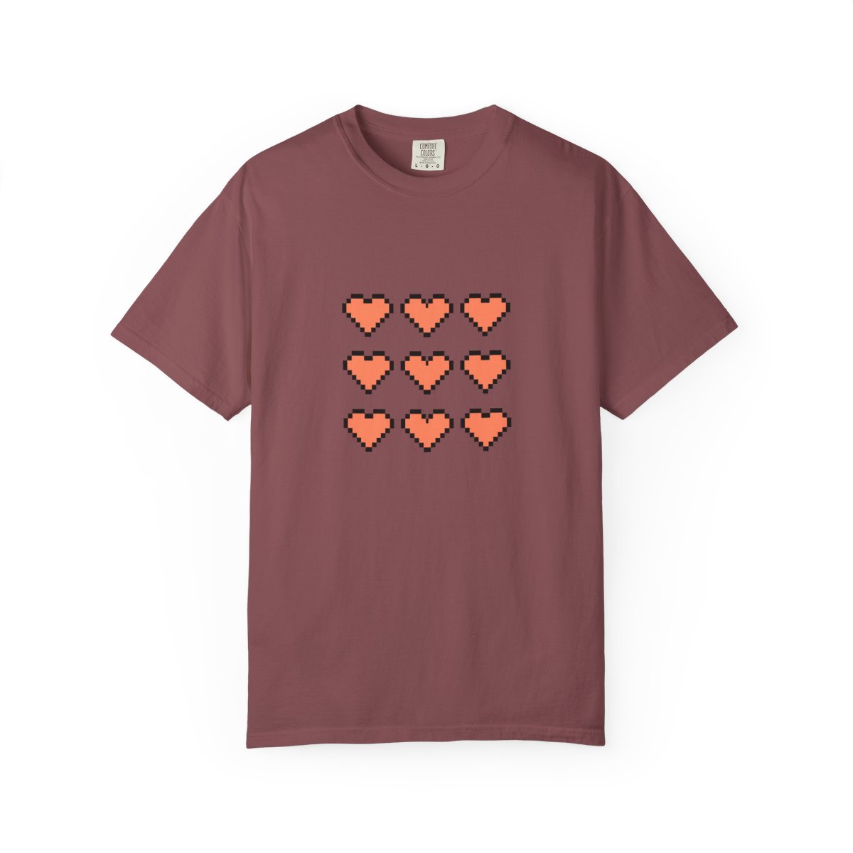 12 Red Pixel Hearts Retro Gaming T-Shirt - Official t-shirts merchandise