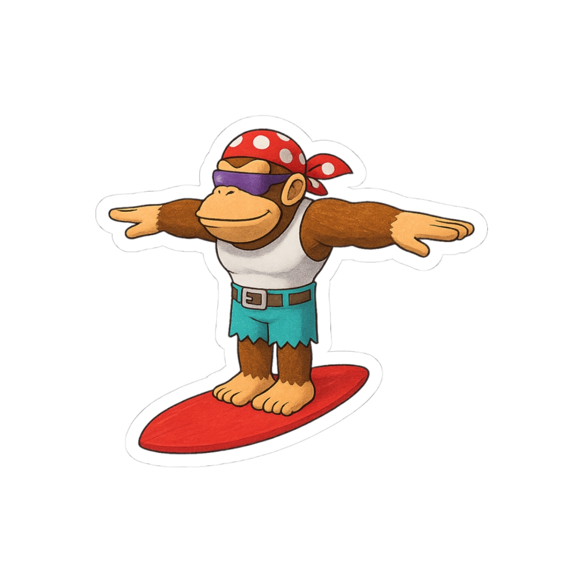 Funky Kong T-Pose Gaming Sticker - Official stickers merchandise