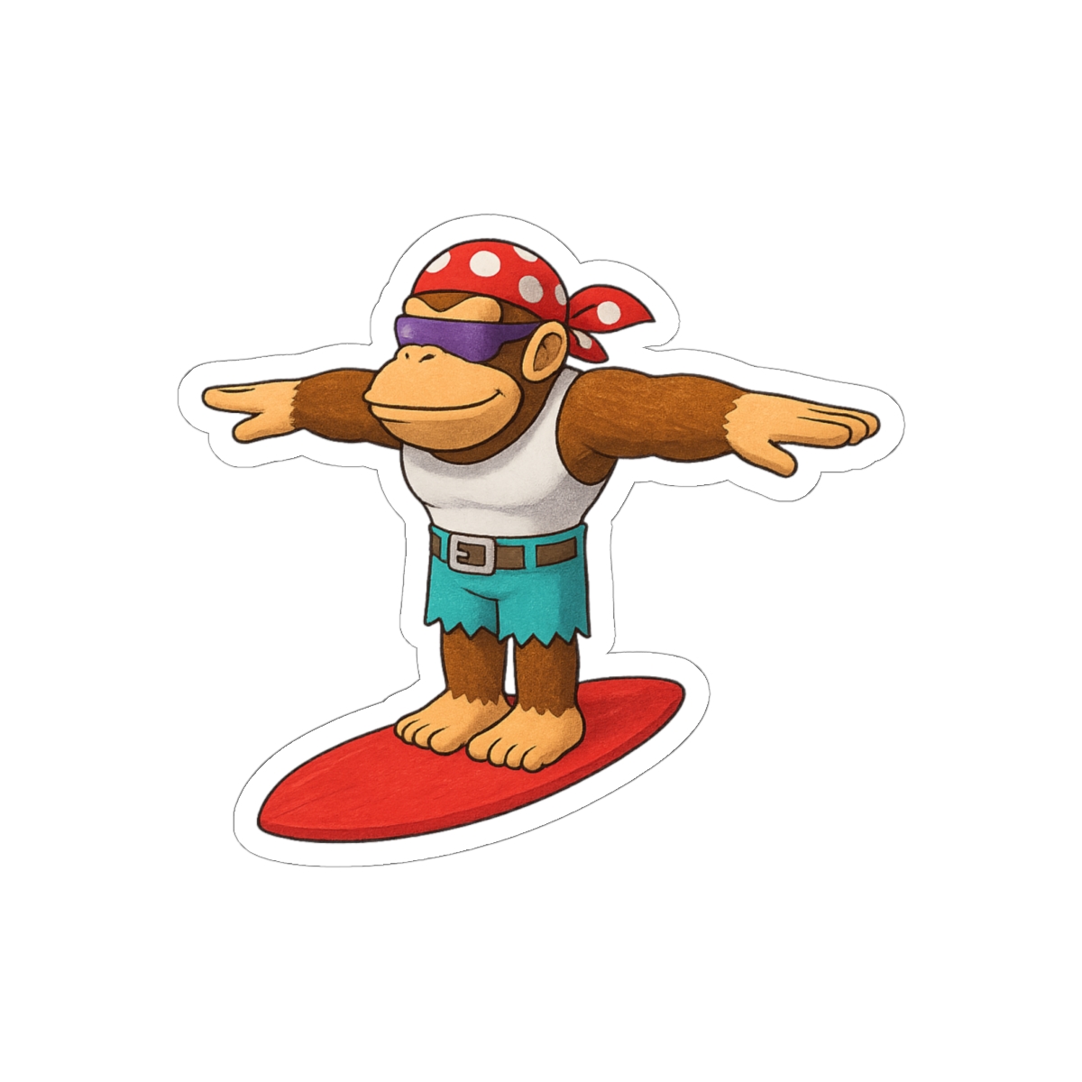 Funky Kong T-Pose Sticker | Funny Gaming Decal