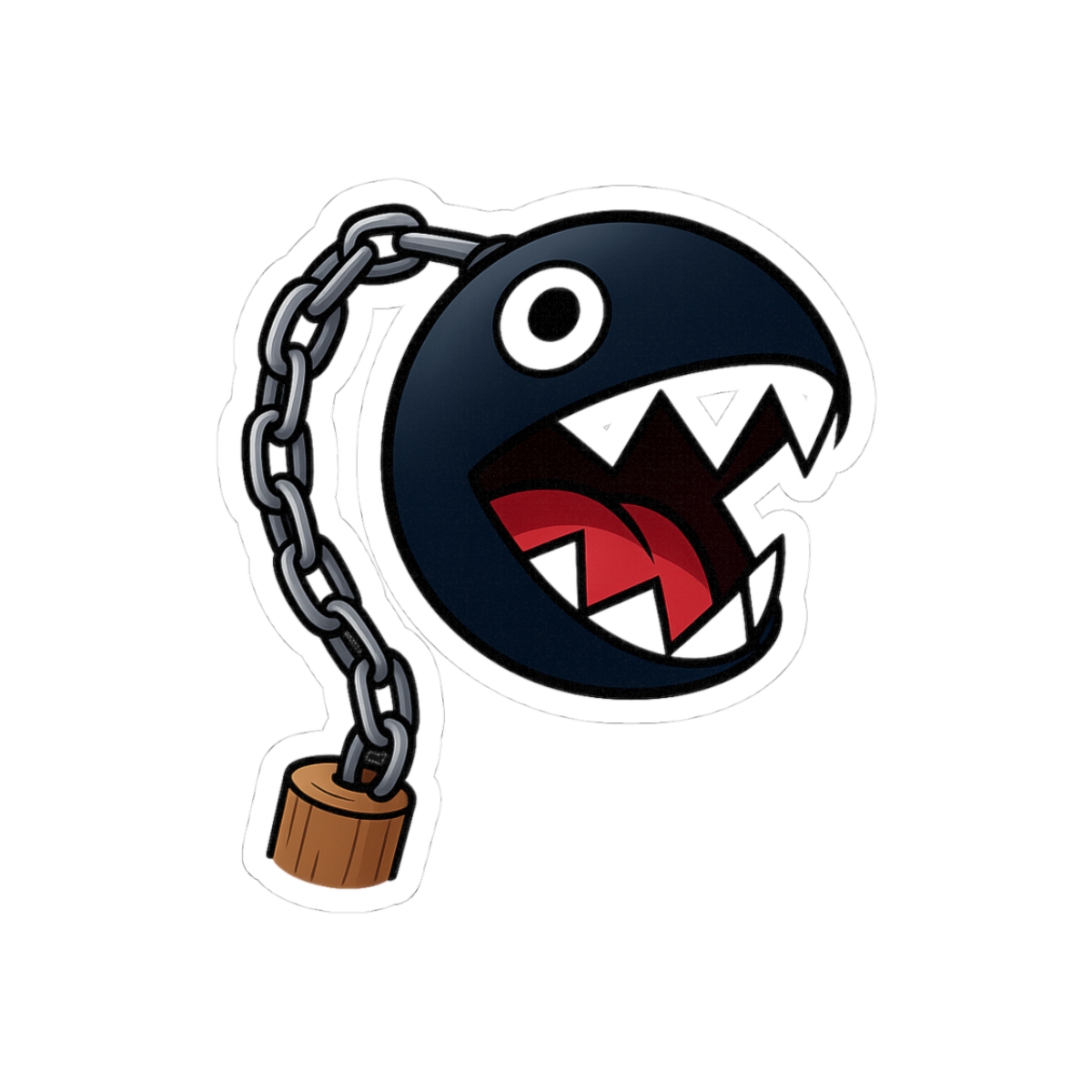 Chain Chomp Fierce Mario Sticker - Official stickers merchandise