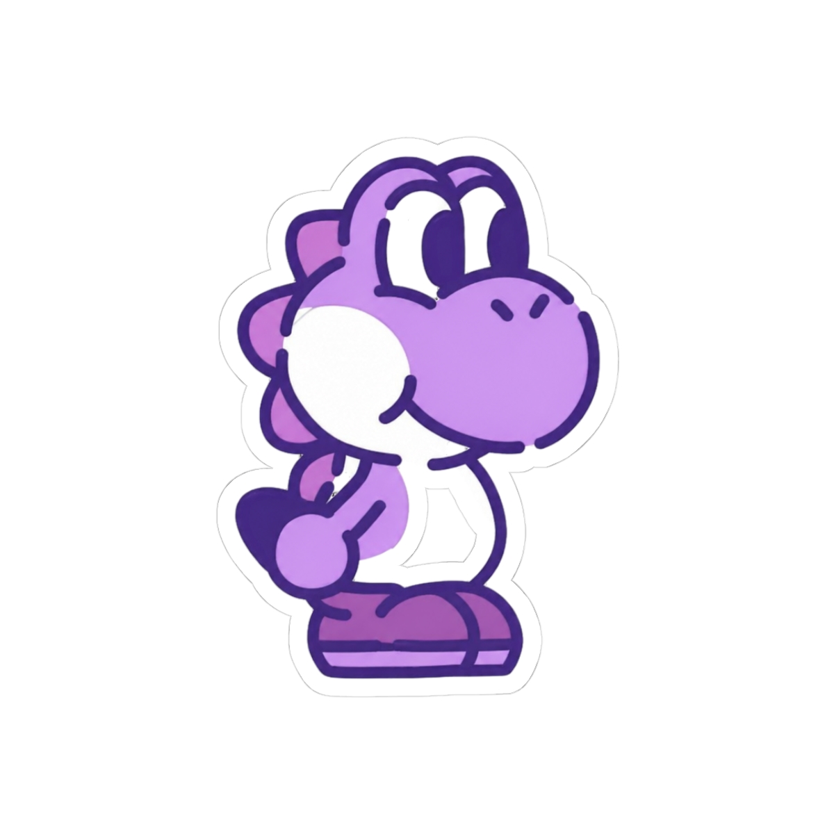 Purple Monochrome Yoshi Mario Sticker - Official stickers merchandise