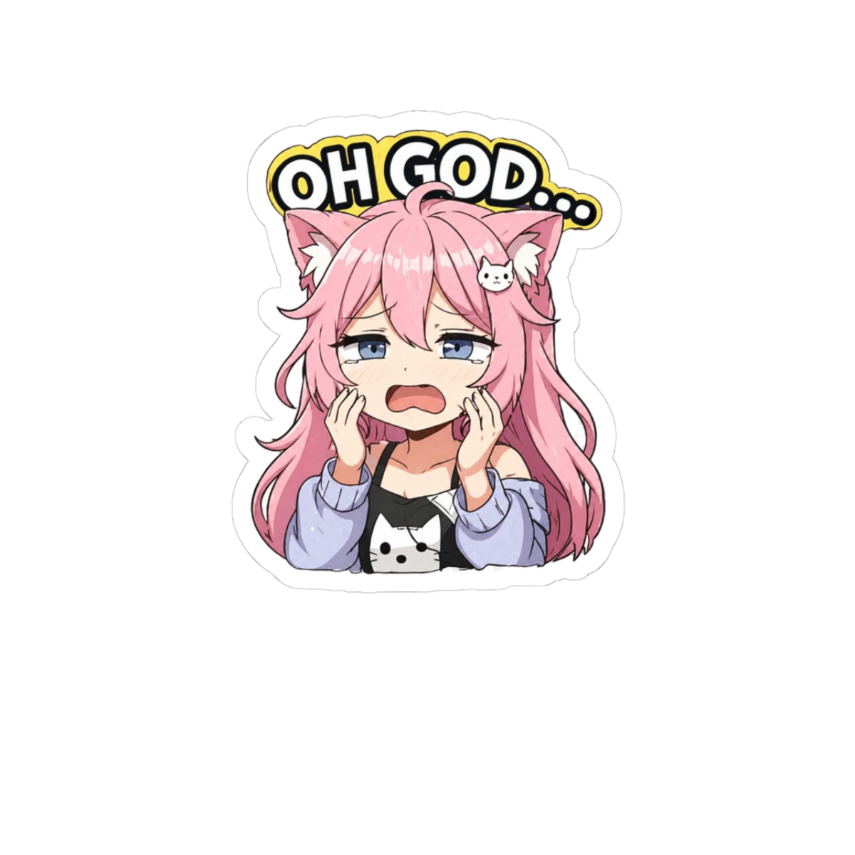 Nyatasha Nyanners Mario Party OH GOD Funny VTuber Sticker - Official stickers merchandise