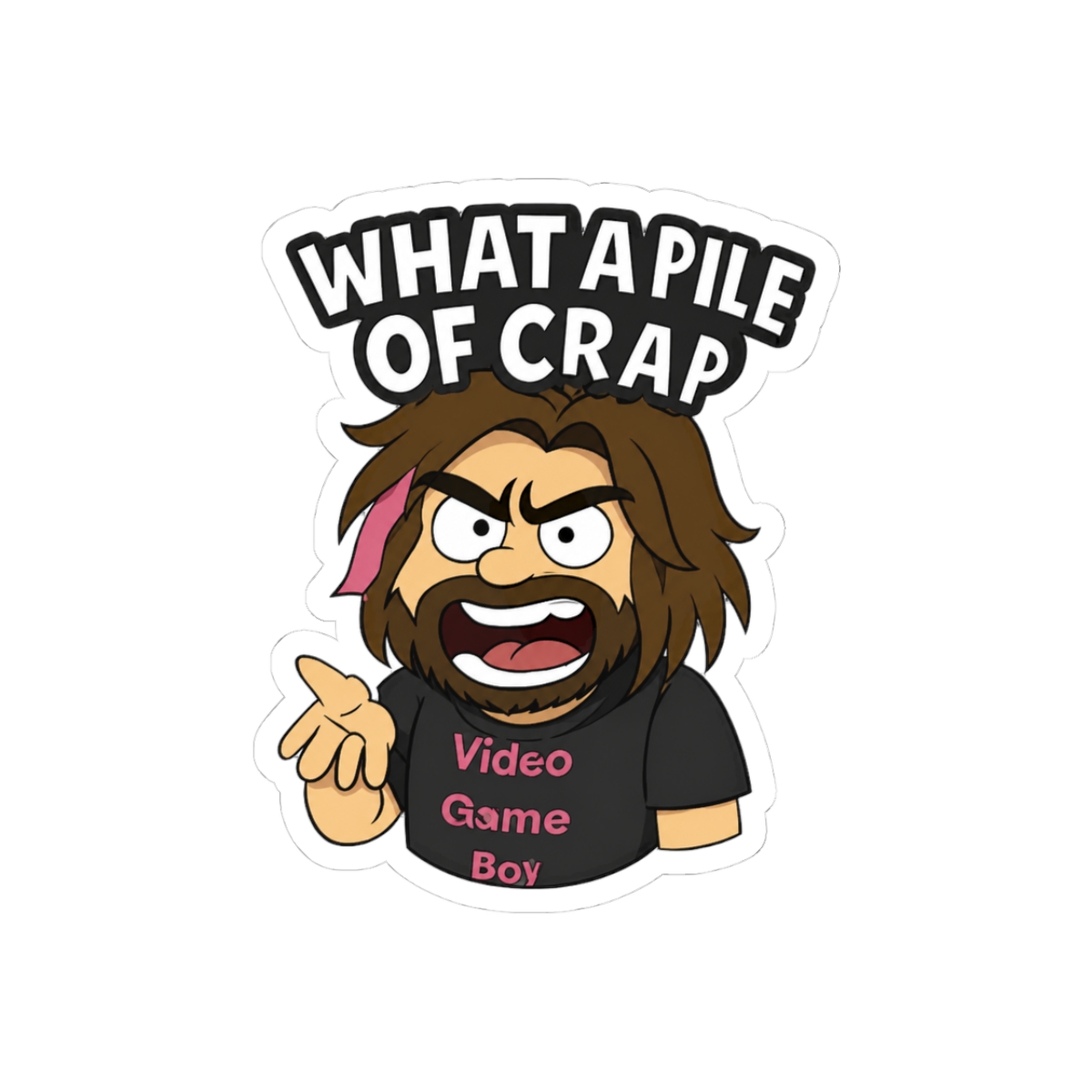 Egoraptor Mario Party Style "What a Pile of Crap!" Sticker - Official stickers merchandise